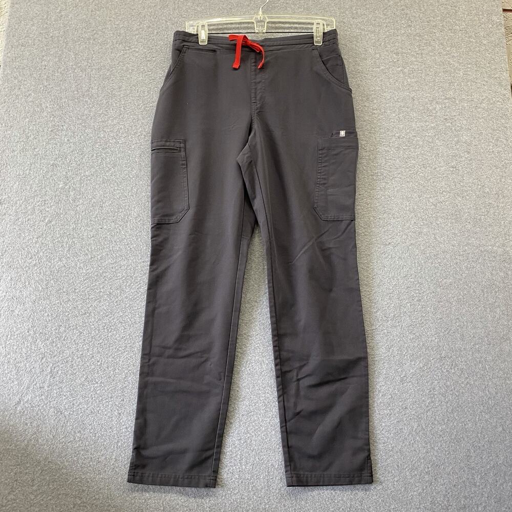 FIGS Yola Technical Collection Scrub Pants M Charcoal Gray Cargo Straight
